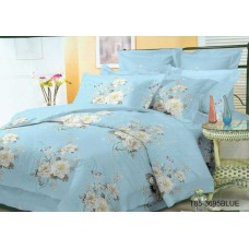 Комплект постільної білизни 3695 - BLUE, мікросатин