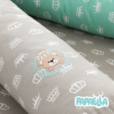 Бортик захисний мультифункціональний в ліжечко ТM PAPAELLA 60 x 15 см, 120 x 15 см корона мята/беж