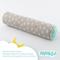 Бортик захисний мультифункціональний в ліжечко ТM PAPAELLA 60 x 15 см, 120 x 15 см корона мята/беж