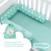 Бортик захисний мультифункціональний в ліжечко ТM PAPAELLA 60 x 15 см, 120 x 15 см зірка/горошок ментол