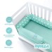 Бортик захисний мультифункціональний в ліжечко ТM PAPAELLA 60 x 15 см, 120 x 15 см зірка/горошок ментол