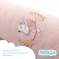 Бортик захисний мультифункціональний в ліжечко ТM PAPAELLA 60 x 15 см, 120 x 15 см зірка/горошок пудра