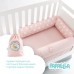Бортик захисний мультифункціональний в ліжечко ТM PAPAELLA 60 x 15 см, 120 x 15 см зірка/горошок пудра