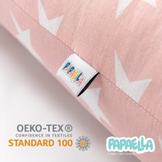 Бортик захисний мультифункціональний в ліжечко ТM PAPAELLA 60 x 15 см, 120 x 15 см зірка/горошок пудра