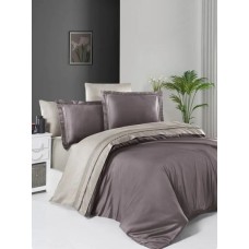 Комплект постільної білизни First Choice сатин ДЕЛЮКС евро (Serenity Lilac-Beige)