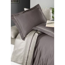 Комплект постільної білизни First Choice сатин ДЕЛЮКС евро (Serenity Lilac-Beige)