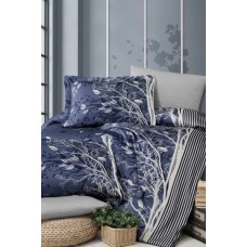 Комплект постільної білизни First Choice сатин евро (Living Navy Blue)