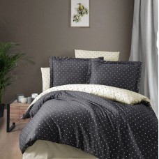 Комплект постільної білизни First Choice сатин евро (Point Anthracite)