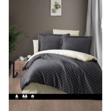 Комплект постільної білизни First Choice сатин евро (Point Anthracite)