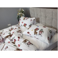 Комплект постільної білизни Гостинці/білий, Turkish flannel Комплект постільної білизни Гостинці/білий, Turkish flannel
