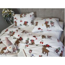 Комплект постільної білизни Гостинці/білий, Turkish flannel Комплект постільної білизни Гостинці/білий, Turkish flannel