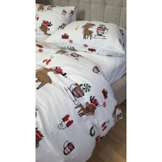 Комплект постільної білизни Гостинці/білий, Turkish flannel Комплект постільної білизни Гостинці/білий, Turkish flannel
