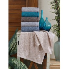 Рушники махрові жакардові набір 6 шт. 50 x 90 см., Gulcan Cotton Lux Leafy Туреччина