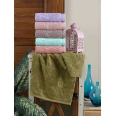Рушники махрові жакардові набір 6 шт. 50 x 90 см., Gulcan Cotton Lux Tropical Туреччина
