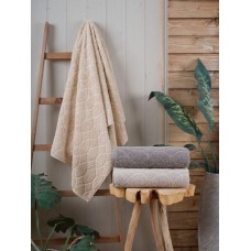 Рушники махрові жаккардові банні набір 3 шт. 70 x 140 см., Gulcan Cotton Luisa Nehir Туреччина