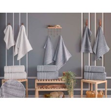 Набір 3 банні рушники Gursan Cotton Micro Delux, 70x140 см, Equal Set Gri Набір 3 банні рушники Gursan Cotton Micro Delux, 70x140 см, Equal Set Gri