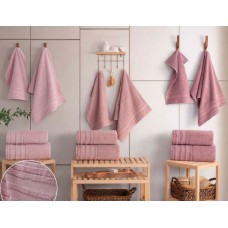 Набір 3 банні рушники Gursan Cotton Micro Delux, 70x140 см, Equal Set Pudra Набір 3 банні рушники Gursan Cotton Micro Delux, 70x140 см, Equal Set Pudra