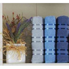 Набір рушників 3 шт Gursan Cotton Stripe Mikro Delux 50 x 90 (Stripe-Blue)
