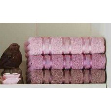 Набір рушників 3 шт Gursan Cotton Stripe Mikro Delux 50 x 90 (Stripe-Pudra)
