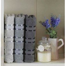 Набір рушників 3 шт Gursan Cotton Stripe Mikro Delux 70 x 140 (Stripe-Grey)