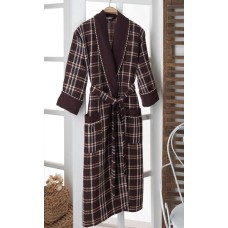 Халат чоловічий вафельний Gursan VAF-Brown 3XL (темно-коричневий в клітинку)