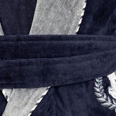 Халат чоловiчий велюр-махра розмір 3XL Dark-Blue ТМ Gursan