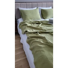 Комплект постільної білизни Herbal + White з м’якого 4-шарового мусліну, 100% бавовна, ТМ Комфорт-текстиль, Комплект постільної білизни Herbal + White з м’якого 4-шарового мусліну, 100% бавовна, ТМ Комфорт-текстиль,
