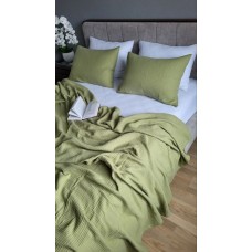 Комплект постільної білизни Herbal + White з м’якого 4-шарового мусліну, 100% бавовна, ТМ Комфорт-текстиль, Комплект постільної білизни Herbal + White з м’якого 4-шарового мусліну, 100% бавовна, ТМ Комфорт-текстиль,