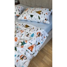 Комплект постільної білизни Хитрий лис/блакитний, Turkish flannel