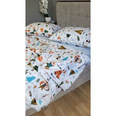 Комплект постільної білизни Хитрий лис/блакитний, Turkish flannel