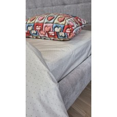 Комплект постільної білизни Кантрі Cotton 5D бежевий горошок із сердечками Комплект постільної білизни Кантрі Cotton 5D бежевий горошок із сердечками