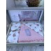 Комплект постільної білизни Doco Pike Takimi євро з вафельним покривалом (Pink)