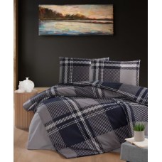 Комплект постільної білизни Євро Фланель, Veldor Navy Blue, First Choice Туреччина