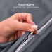 Комплект постільної білизни євро, підковдра 200 x 220 см, преміум сатин, темно-сірий, ТМ IDEIA Комплект постільної білизни євро, підковдра 200 x 220 см, преміум сатин, темно-сірий, ТМ IDEIA
