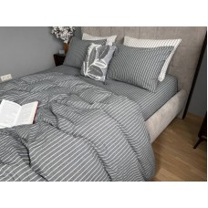 Комплект постільної білизни Favorite Washed Cotton (варена бавовна), в смужку сірий
