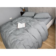 Комплект постільної білизни Favorite Washed Cotton (варена бавовна), в смужку сірий