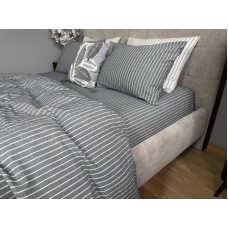 Комплект постільної білизни Favorite Washed Cotton (варена бавовна), в смужку сірий