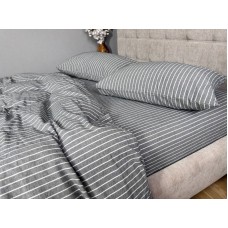Комплект постільної білизни Favorite Washed Cotton (варена бавовна), в смужку сірий