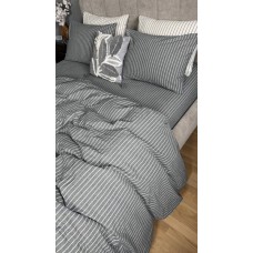 Комплект постільної білизни Favorite Washed Cotton (варена бавовна), в смужку сірий