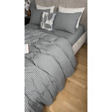Комплект постільної білизни Favorite Washed Cotton (варена бавовна), в смужку сірий