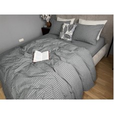 Комплект постільної білизни Favorite Washed Cotton (варена бавовна), в смужку сірий