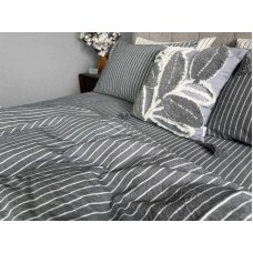 Комплект постільної білизни Favorite Washed Cotton (варена бавовна), в смужку сірий