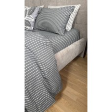 Комплект постільної білизни Favorite Washed Cotton (варена бавовна), в смужку сірий