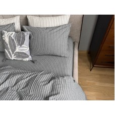Комплект постільної білизни Favorite Washed Cotton (варена бавовна), в смужку сірий