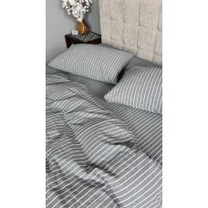 Комплект постільної білизни Favorite Washed Cotton (варена бавовна), в смужку сірий