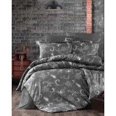 Комплект постільної білизни First Choice сатин євро (Carmina Anthracite)