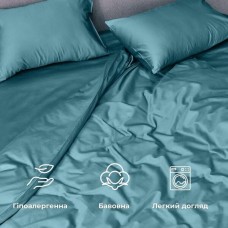 Комплект постільної білизни євро, преміум сатин, м’ята, ТМ IDEIA Комплект постільної білизни євро, преміум сатин, м’ята, ТМ IDEIA