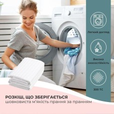 Комплект постільної білизни Сатин Преміум, євро, підковдра 200 x 220, білий, ТМ IDEIA