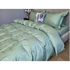 Комплект постільної білизни Paisley Green, Сатин Жаккард, ТМ Комфорт-текстиль
