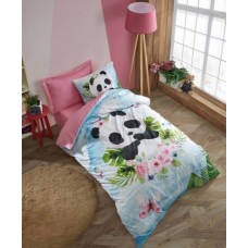 Комплект постільної білизни Panda, Junior Jodi Pembe, полуторний, ранфорс, ТМ Cotton Box